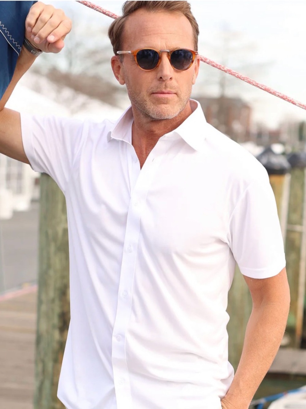 NWT Collars & Co. | White | Button-up Short Sleeve Shirt | Mens Large